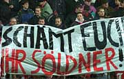 Bayern-Fans letzte Woche in Mannheim: Wut über eine Derby-Niederlage